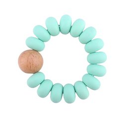 RONDO | Baby-Beißring aus Silikon und Holz | AQUAMARIN
