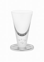  A clear glass shot glass with the text "DUCAL" printed on it. The glass has a simple, elegant design with a slightly tapered shape.