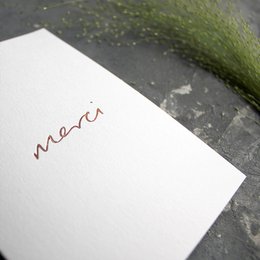 Merci - Met de hand verijdelde wenskaart