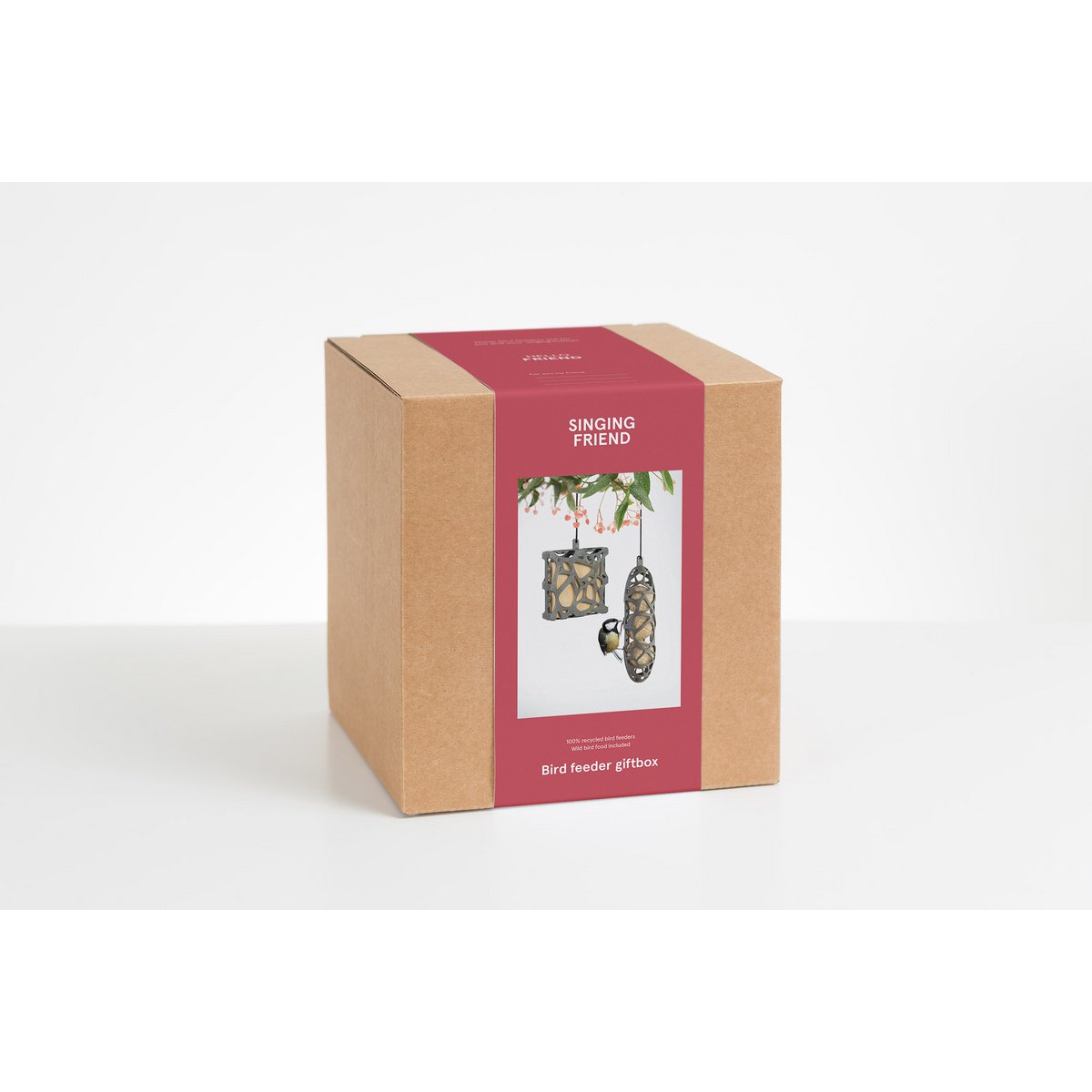 Giftbox recycled plastic bird feeder Sam/Anna+ food