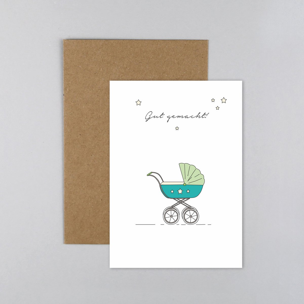 Geburtskarte Kinderwagen Ute
