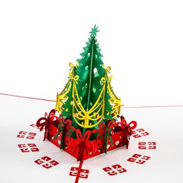 Juletræ og gaver Pop Up-kort