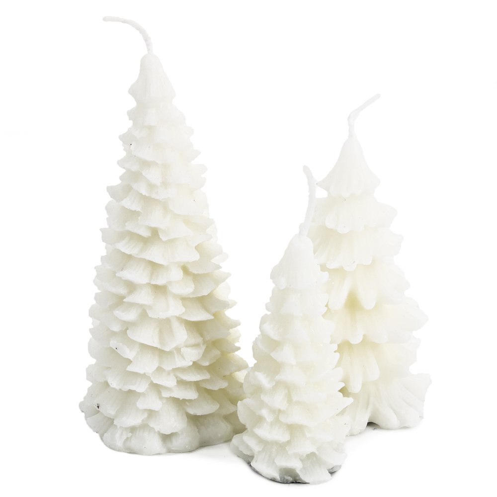 Candle Christmas tree rustic white
