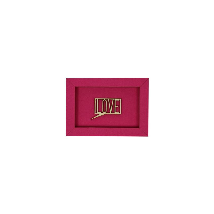 LOVE- frame card wood lettering magnet