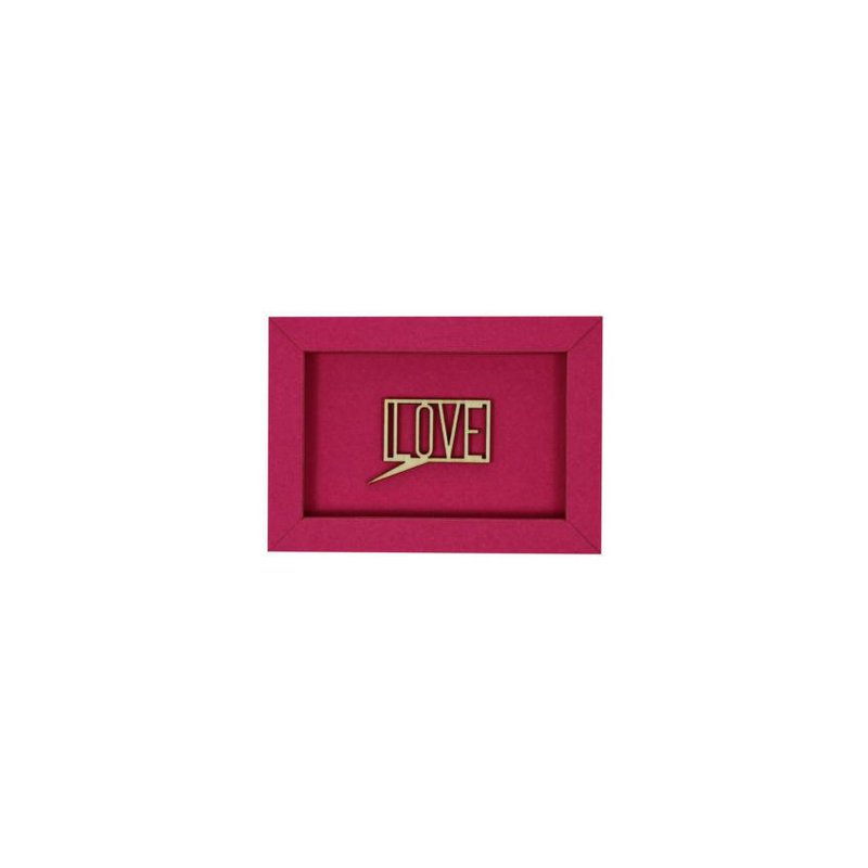 LOVE- frame card wood lettering magnet