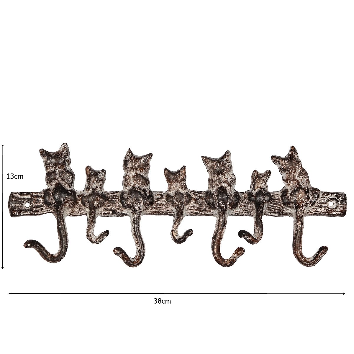 Gietijzeren haak - 7 katten