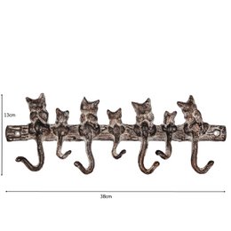 Cast iron hook - 7 cats