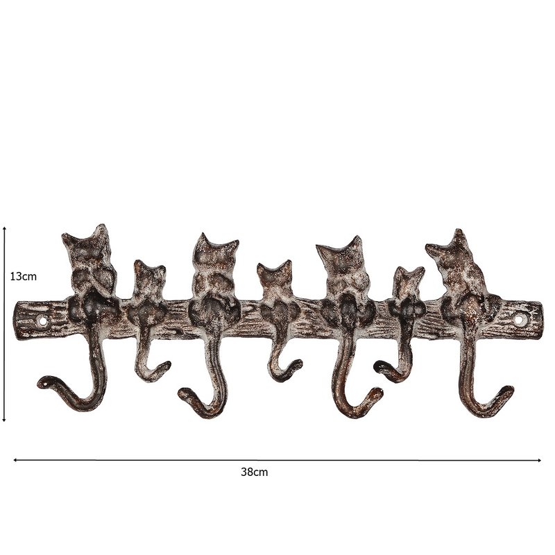 Cast iron hook - 7 cats