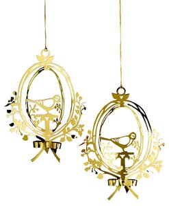 Golden Bird Ornament, small (2-pack)