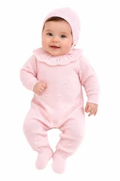 Baby strik sovedragt med motorhjelm, pige