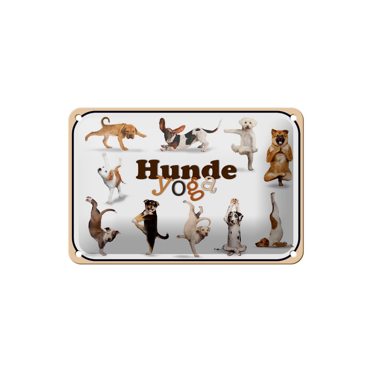Tin sign 18x12cm dogs yoga wall decoration