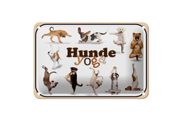 Tin sign 18x12cm dogs yoga wall decoration