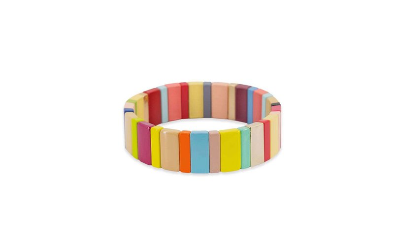 Remember - Sierraad Armband Pauletta met Elastiek Ø 19 cm - Multicolor