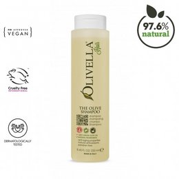 Olivella Hair Shampoo with Olive Oil, 250 ml. Vegan, cruelty-free shampoo with 97.6% natural ingredients. Gently cleanses and nourishes hair with the benefits of olive oil.