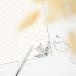 Prikkelarme A3 weekplanner / deskplanner 'Lotus' schrijfblok