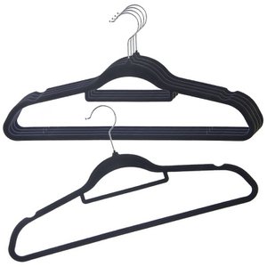 Coat Hanger Velvet Black Rotating 45x23,5 cm 5 pc's