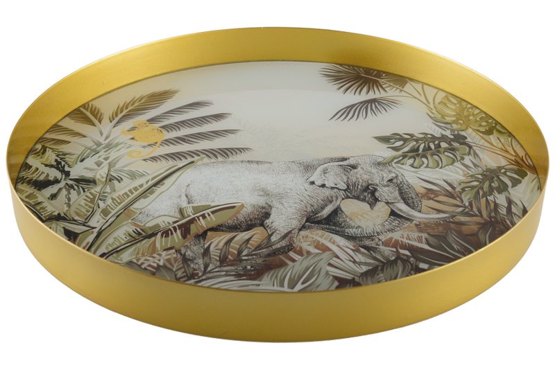Kenya Elephant Round Tray