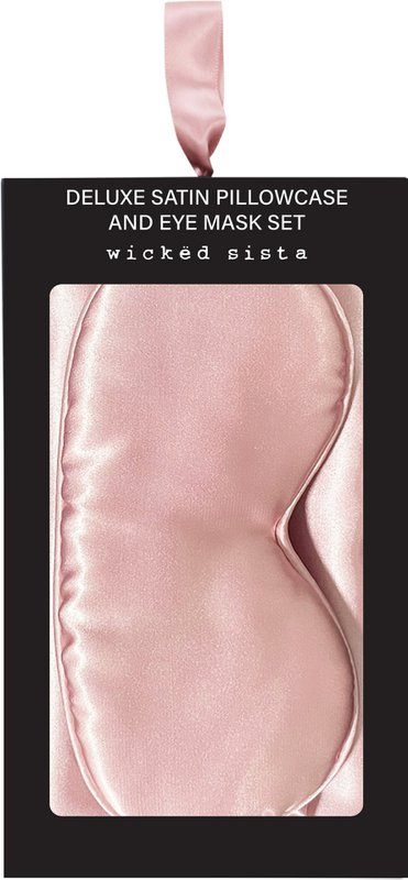 WS Deluxe Satin Pillowcase and Eyemask Set Blush