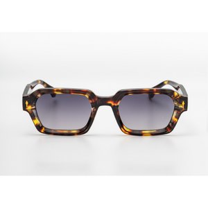 Rechteckige Sonnenbrille in Schildpattoptik mit braunen Verlaufsgläsern – UV400 | Klassische Unisex-Brille