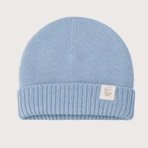 Muts van merino en kasjmier (fijn gebreid)-lichtblauw