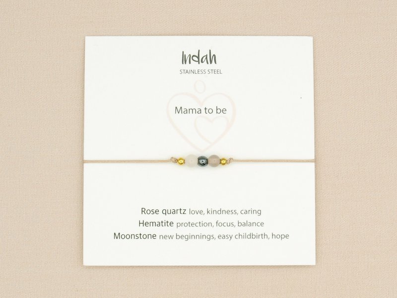 Armband rock, mama to be, zilver en goud