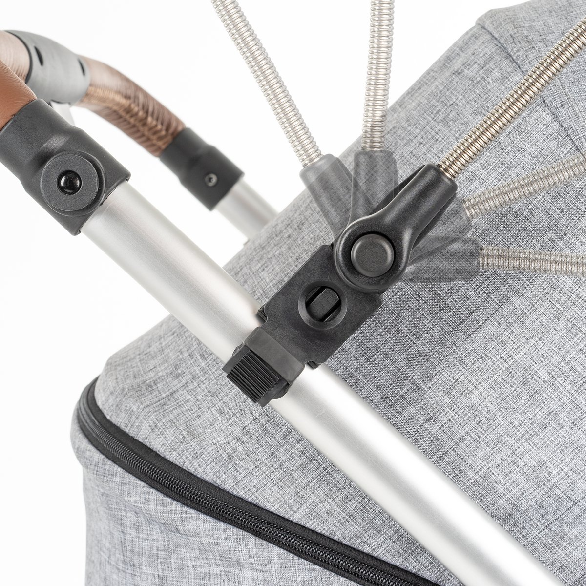 ShineSafe+ sombrilla para cochecito, gris jaspeado