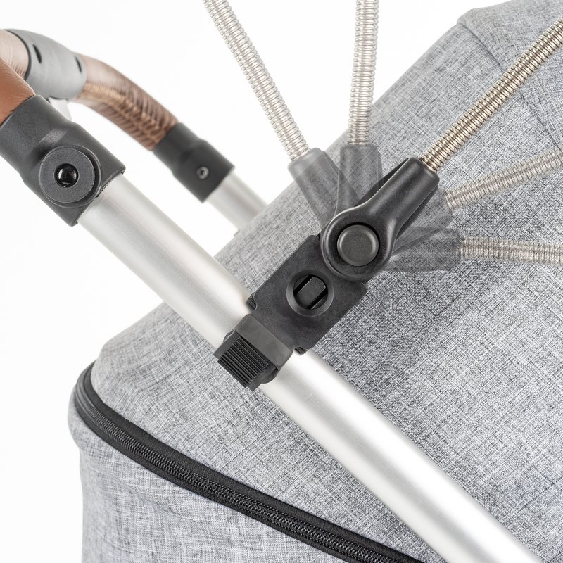 ShineSafe+ sombrilla para cochecito, gris jaspeado