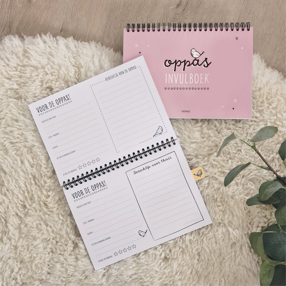 Oppasboekje | roze |  invulboek A5