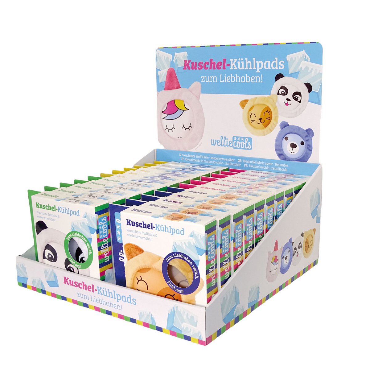 Welliecools koelpad met pluche omslagdisplay, 24 stuks