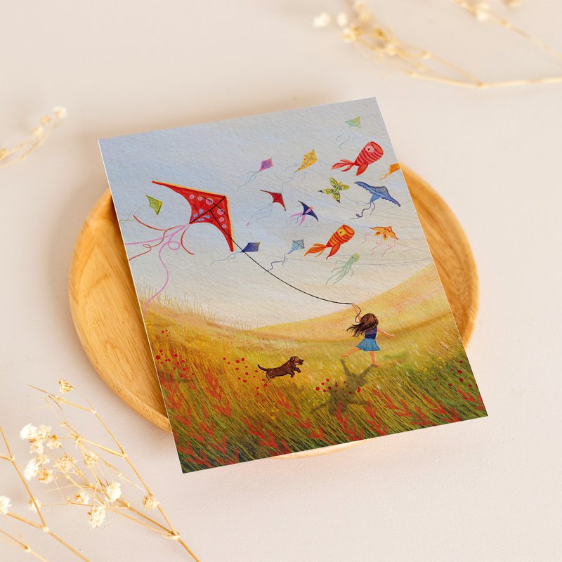 Postcard kite flying
