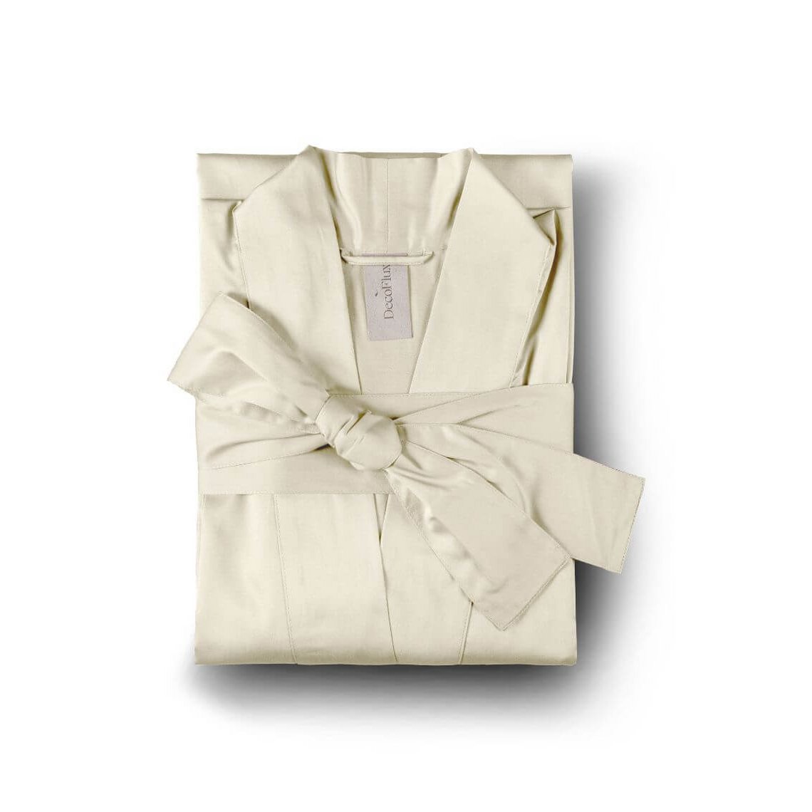 Albornoz tipo kimono de satén Blanco antiguo liso