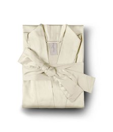 Accappatoio kimono in raso Solid Antique White