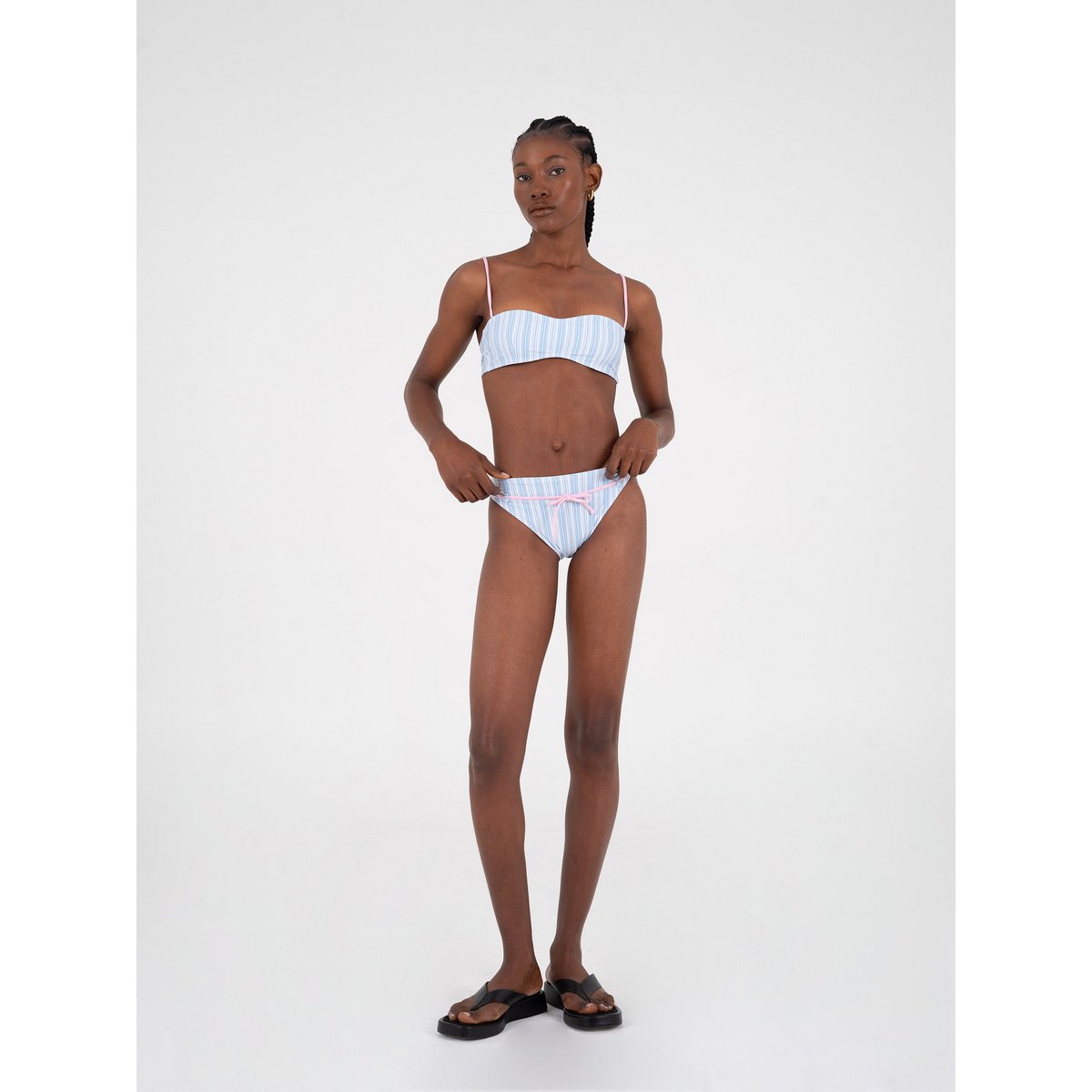 Bikiniunderdel med flodstribet print