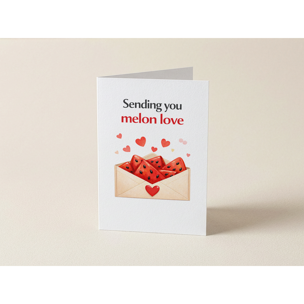 Wenskaart - Sending you melon love - Meloenen envelopje