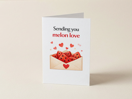 Wenskaart - Sending you melon love - Meloenen envelopje