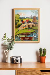 “Sloten” – A5 Illustratie Print | Art Print op 300gsm Tintoretto Gesso | Elfstedenset