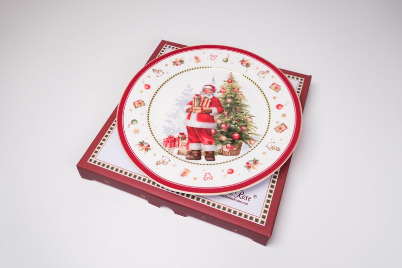 Plato de postre de porcelana Happy Santa 19,5 cm Isabelle Rose
