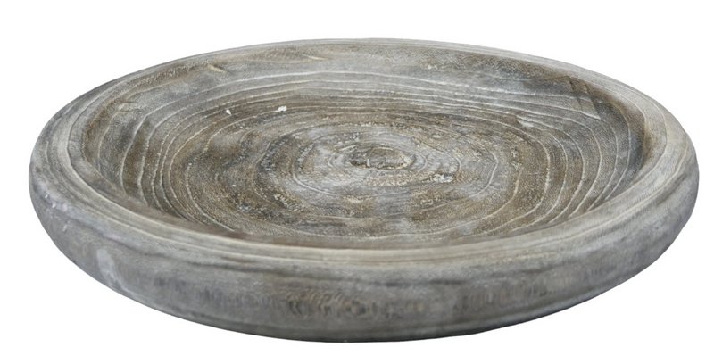 TRAY WOOD ROUND     1PC       GREY