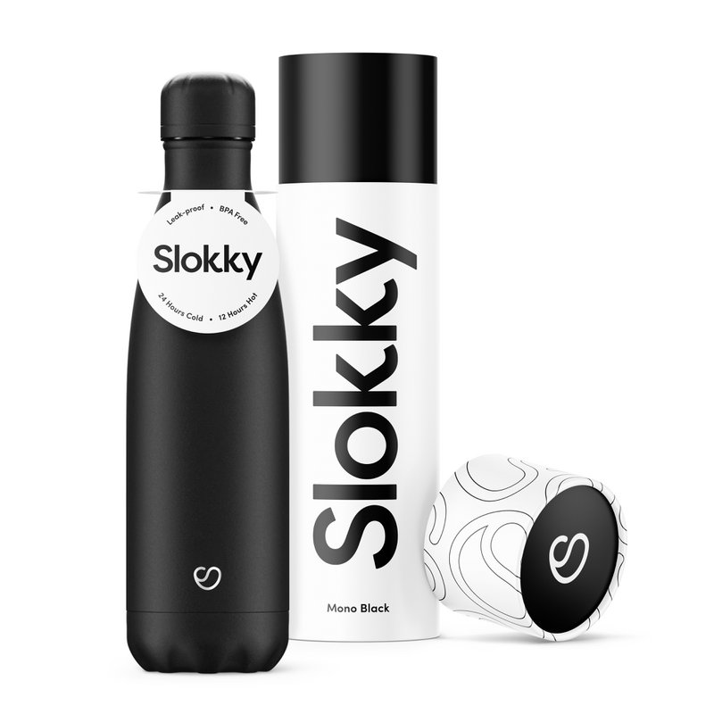 Slokky Mono Black Bottle & Lid - 500ml