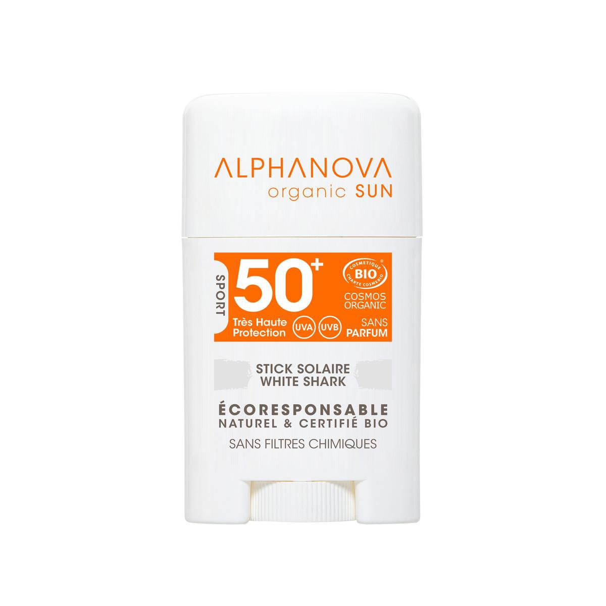 ALPHANOVA SUN BIO SPF 50+ Visage STICK SOLAIRE - blanc 12gr