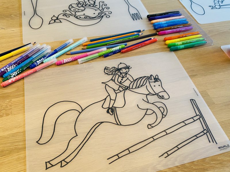 Set de table recolorable Hop horse hop