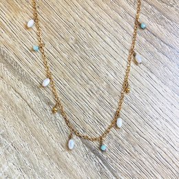 Serena-perlemor Amazonite Tassel halskæde