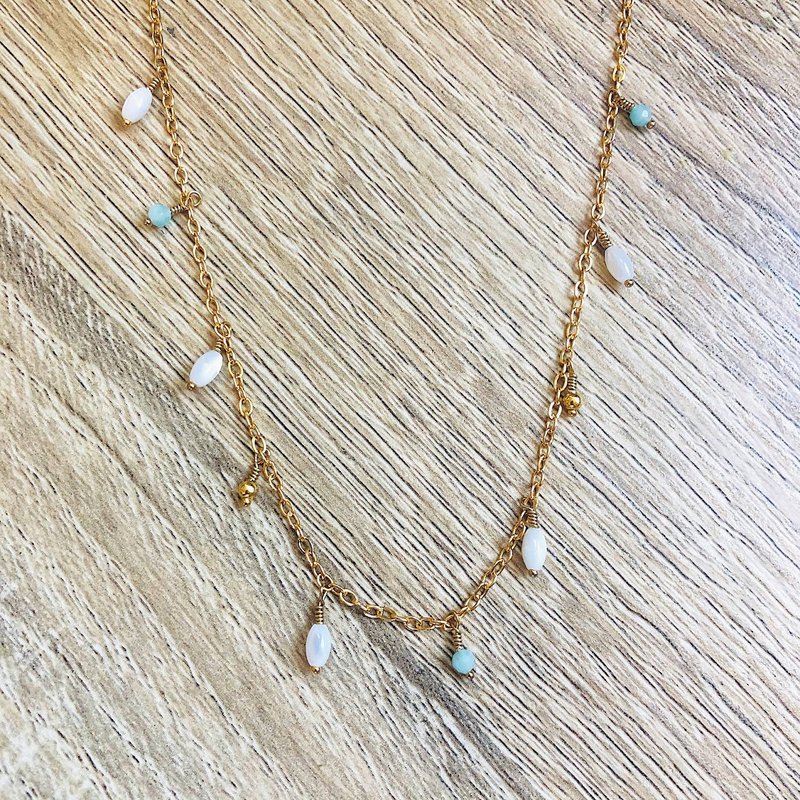 Serena-perlemor Amazonite Tassel halskæde