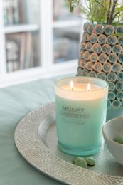 J -Line scented candle Gardens - Glass - Blue - Large - 70U