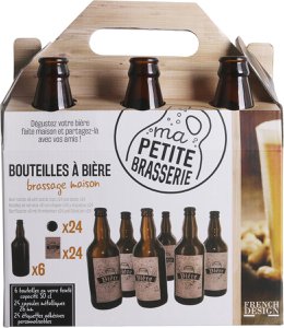 The ultimate beer lovers experience package - 6 beer bottles, 24 beer caps, 24 self -adhesive labels for perfect beer experiences
