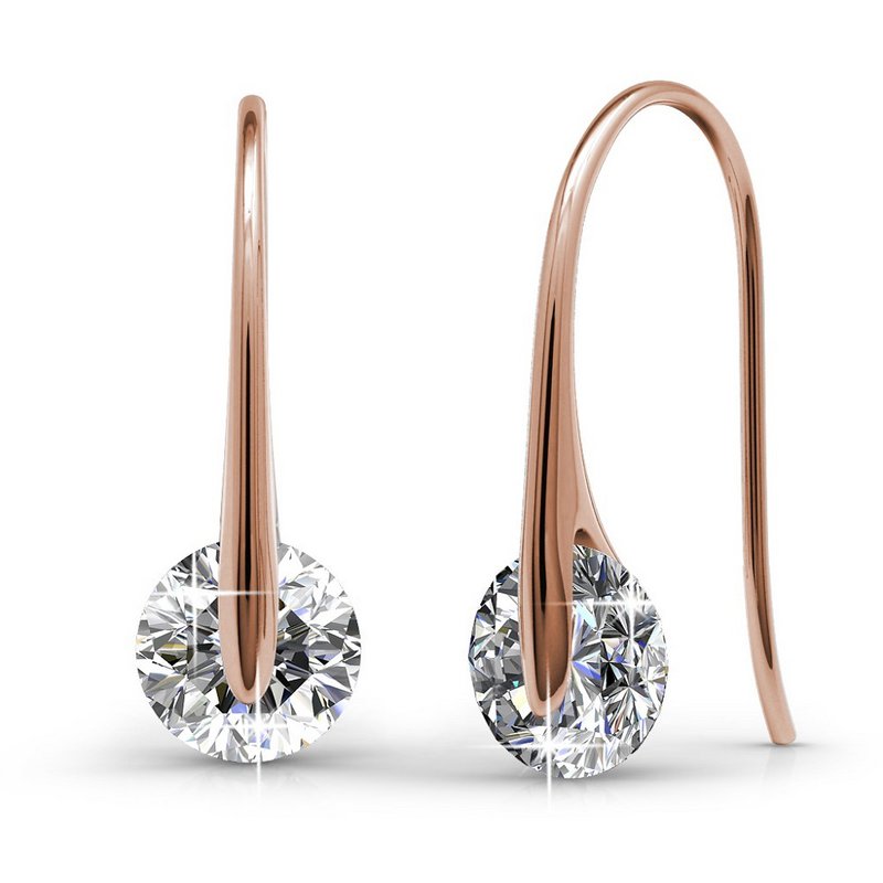 Classy Earrings - Rose Gold and Crystal