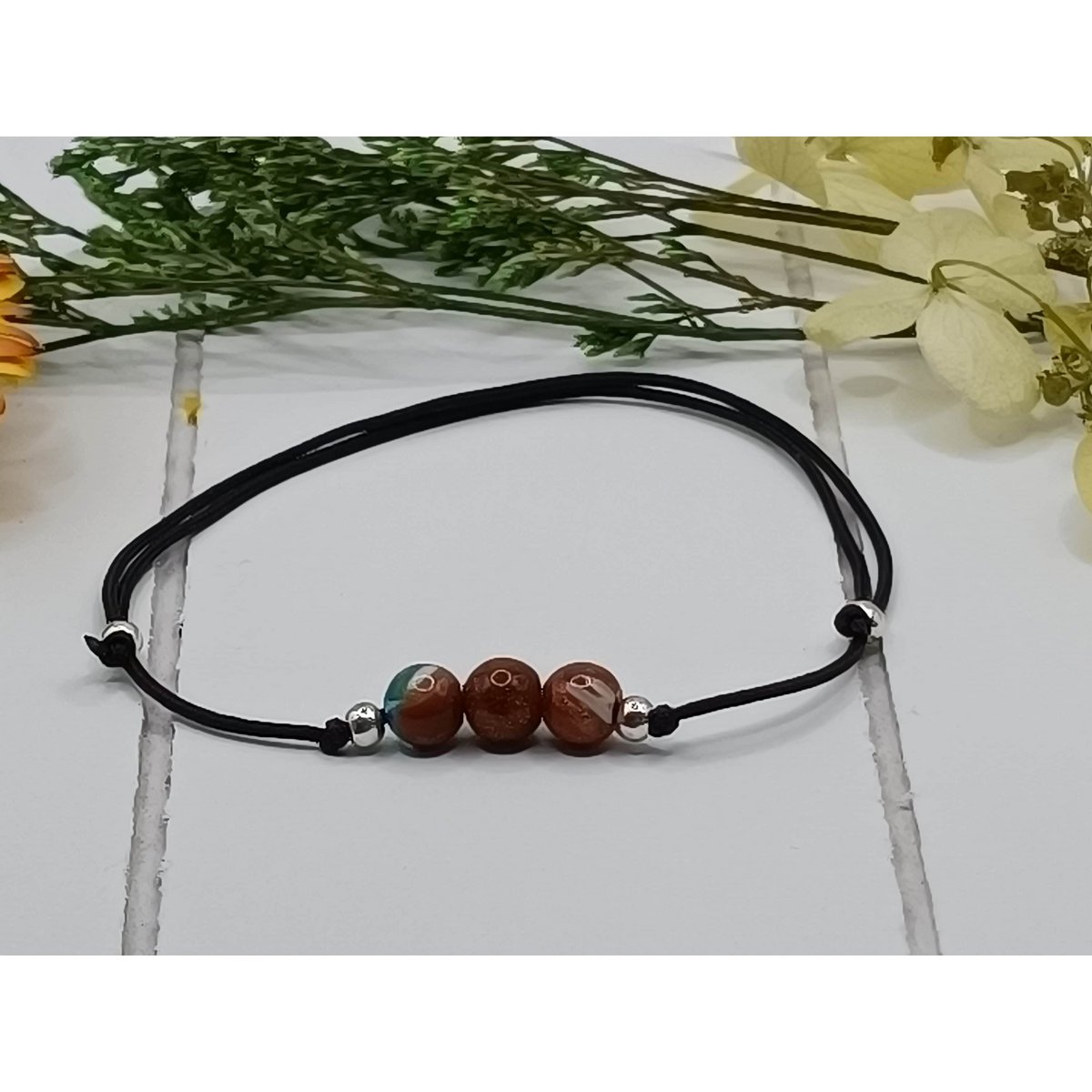 Gouden stroom edelsteen armband