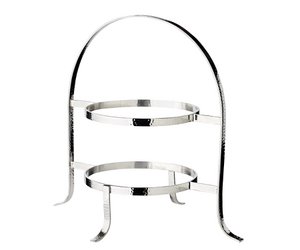Etagere Sina (Höhe 33 cm), gehämmert, für 2 Teller Ø 20 bis 28 cm, schwerversilbert