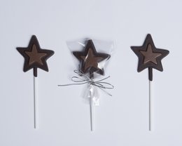 BIO Christmas Star Lollipop - Mørk og Mælkechokolade