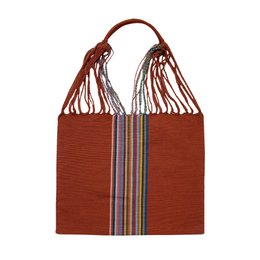 Shopping bag Boho Palmira hand -woven altrosa rust